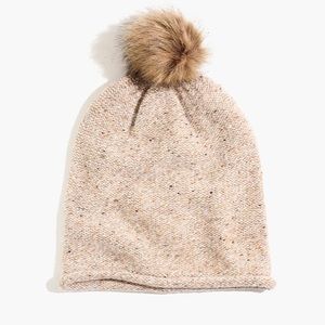 NWT Madewell Faux-Fur Pom-Pom Beanie